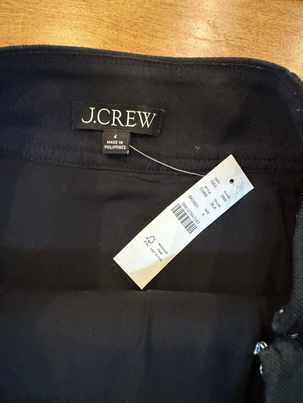 J. Crew Black Pleated Mini Skirt